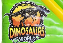 Order inflatable compact slide for children in dinosaur theme