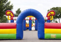 Professionele opblaas hobbelpaard race baan bestellen voor kinderen in thema western cowboy bij JB Inflatables