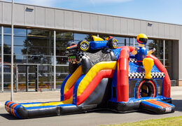 Formula 1 theme inflatable multiplay super bouncer with slide for sale for kids