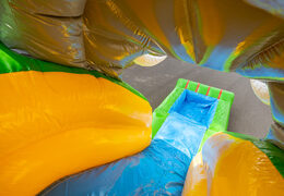 Jungle Theme Inflatable Multiplay Big Bouncer With Slide For Kids For Sale