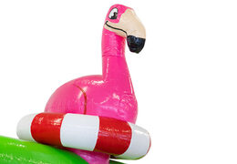 Buy colored inflatable park in Flamingo theme for children. Order inflatables online at JB Inflatables America