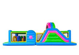Order 13 meters bouncy castle Happy colors for kids. Buy inflatables with obstacle courses now online at JB Inflatables America