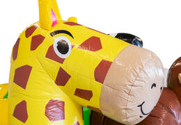 Order inflatable Mini Multiplay bouncy castle in Jungle theme for children. Buy inflatable bouncy castles at JB Inflatables America