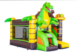 Inflatable Mini Multiplay bouncy castle in Dino theme for sale at JB Inflatables. Order inflatable bouncers at JB Inflatables America