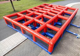 Large movable maze in red and blue