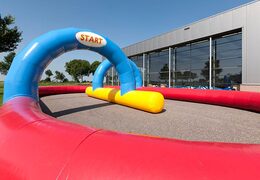 Race track with blue, yellow and red color