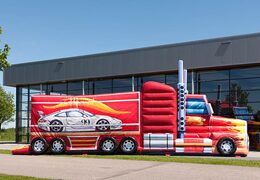 Buy a flame bouncer truck from JB Inflatables
