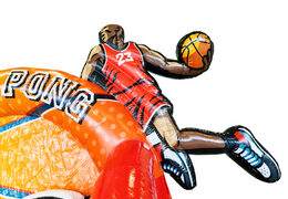 Buy a basketball player theme game with striking colors at JB Inflatables