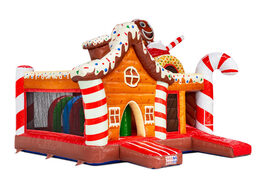 Side of Multiplay Gingerhead gingerbread-themed inflatable bouncy castle