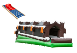 Winter roller track with sled and roller coaster