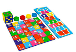 Colorful game set back of Softplay in standard theme