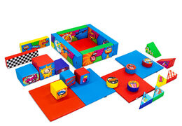 Softplay set XL Comic theme colorful blocks to play with