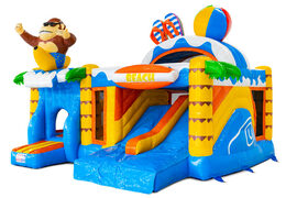 Buy Multiplay inflatable castle online with 3D figures and slide.