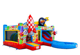 Side of Multiplay Dubbelslide with pool in comic theme