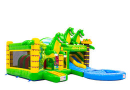 Multiplay Dubbelslide inflatable with two slides in dino theme