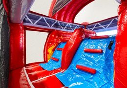 Climbing wall of Multiplay dubbelslide firefighter theme blue red