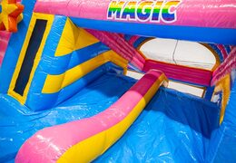 Buy blue yellow pink slide from inflatable castle Multiplay dubbelslide at JB