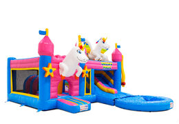 Side of Multiplay Dubbelslide with pool in Unicorn theme