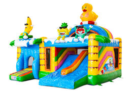 Online springkasteel Multiplay koBuy Multiplay inflatable castle online with 3D figures and slide Summer Partypen met 3d figuren en glijbaan Summer Party