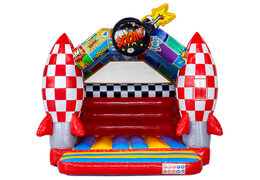 Colorful A-frame bouncy castle in Comic theme for rental companies, order now online