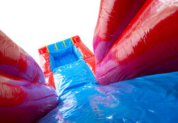 Colorful A-frame Super Comic bouncy castle in Comic theme for rental companies, order now online