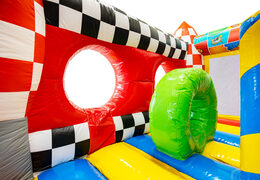 Playful and colorful inflatable obstacle course with Comic details