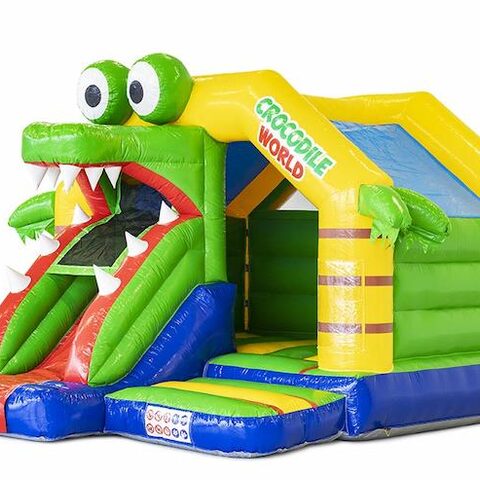 Crocodile Themed Inflatable Bouncer With Slide For Sale For Kids