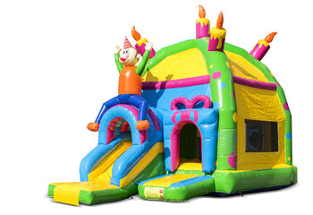 Buy inflatable indoor multiplay maxifun super bouncy castle with slide in theme party for children. Order inflatable bouncy castles online at JB Inflatables UK