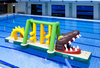 Crocodile run inflatable obstacle course with fun objects for both young and old. Order inflatable obstacle courses online now at JB Inflatables America