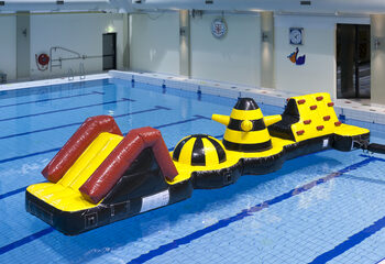 Adventure run inflatable pool with challenging obstacle objects for both young and old. Order inflatable pool games now online at JB Inflatables America