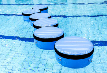 Buy inflatable connectable water lilies for both young and old. Order inflatable water attractions now online at JB Inflatables America