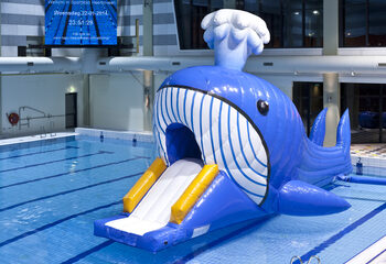 Buy whale-themed airtight Obstacle Run with challenging obstacle objects for children. Order inflatable obstacle courses online now at JB Inflatables America