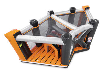 Mega inflatable 40-piece giga modular Gate Corner assault course for children. Order inflatable obstacle courses online now at JB Inflatables UK