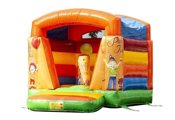 Small inflatable bouncy castle orange for kids for sale in party theme available at JB Inflatables UK online