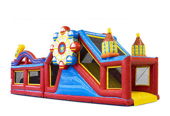 Buy a 13.5 meter long modular rollercoaster obstacle course with appropriate 3D objects for children. Order inflatable obstacle courses now online at JB Inflatables UK
