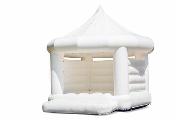 Buy a standard carousel wedding pillow bouncy castle in white for children. Order bouncy castles online at JB Inflatables UK
