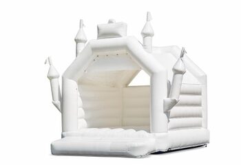 Buy a standard bouncy castle in a wedding theme in the form of a castle for children. Buy inflatables online at JB Inflatables UK