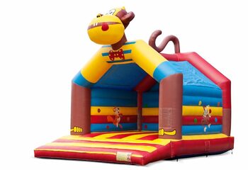 Buy a large indoor bouncy castle in a monkey theme for kids. Available at JB Inflatables UK online