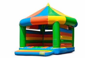 Buy large covered carousel bouncy castle in standard theme for kids. Available at JB Inflatables UK online