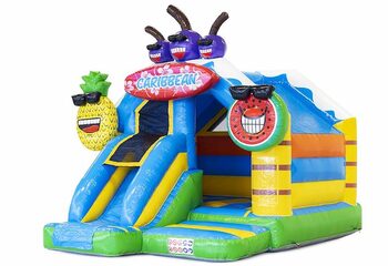 Slide Combo Caribbean Theme Inflatable Bouncer With Slide For Sale For Kids