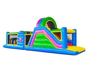 Order obstacle course in Happy colors for kids. Buy inflatable obstacle courses now online at JB Inflatables America