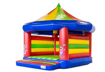 Buy an indoor bouncy castle with a circus and clown theme