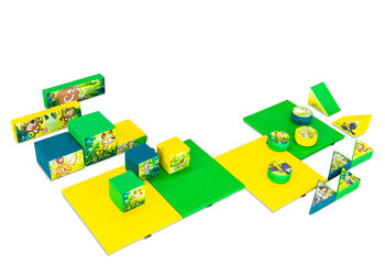 Large Softplay set in Jungle Dino theme with colorful blocks to play with