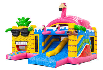 Buy Multiplay Doubleslide Bouncy Castle with Hawaii Flamingo Theme at JB