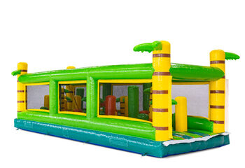 Modular obstacle course in yellow green with palm tree