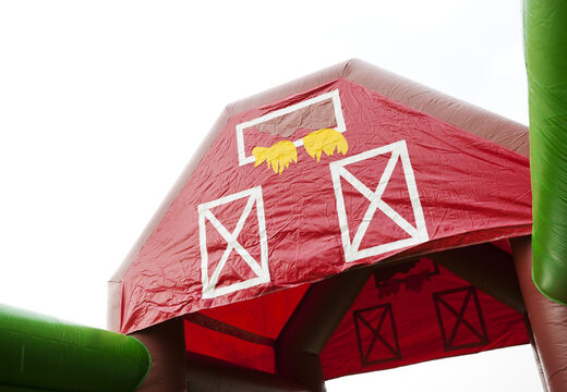 Order a 17 meter wide inflatable obstacle course in a farm theme for children. Buy inflatable obstacle courses online now at JB Inflatables UK