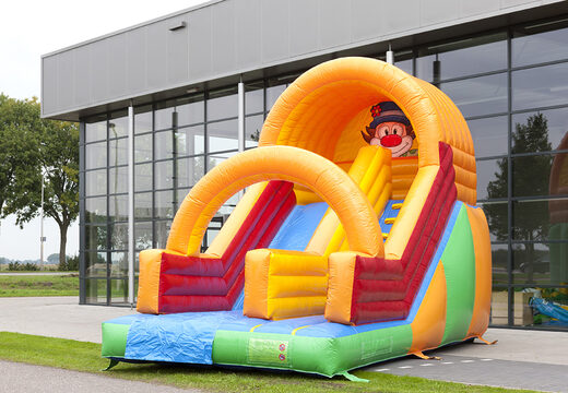 Buy clown themed inflatable slide for kids. Order inflatable slides now online at JB Inflatables UK