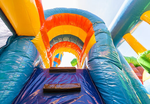 Buy indoor inflatable multiplay bounce house in fairytale theme with slide for kids. Order inflatable bounce houses online at JB Inflatables UK