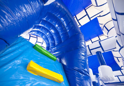 Buy medium inflatable multiplay castle themed bouncer with slide for kids. Order inflatable bouncers online at JB Inflatables UK