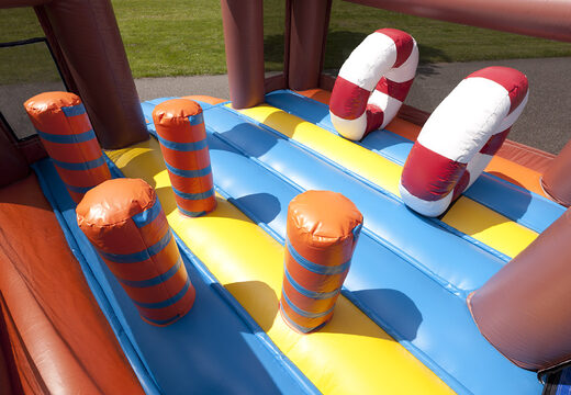 Impressive inflatable shark themed slide with a splash pool for kids. Buy inflatable slides now online at JB Inflatables UK